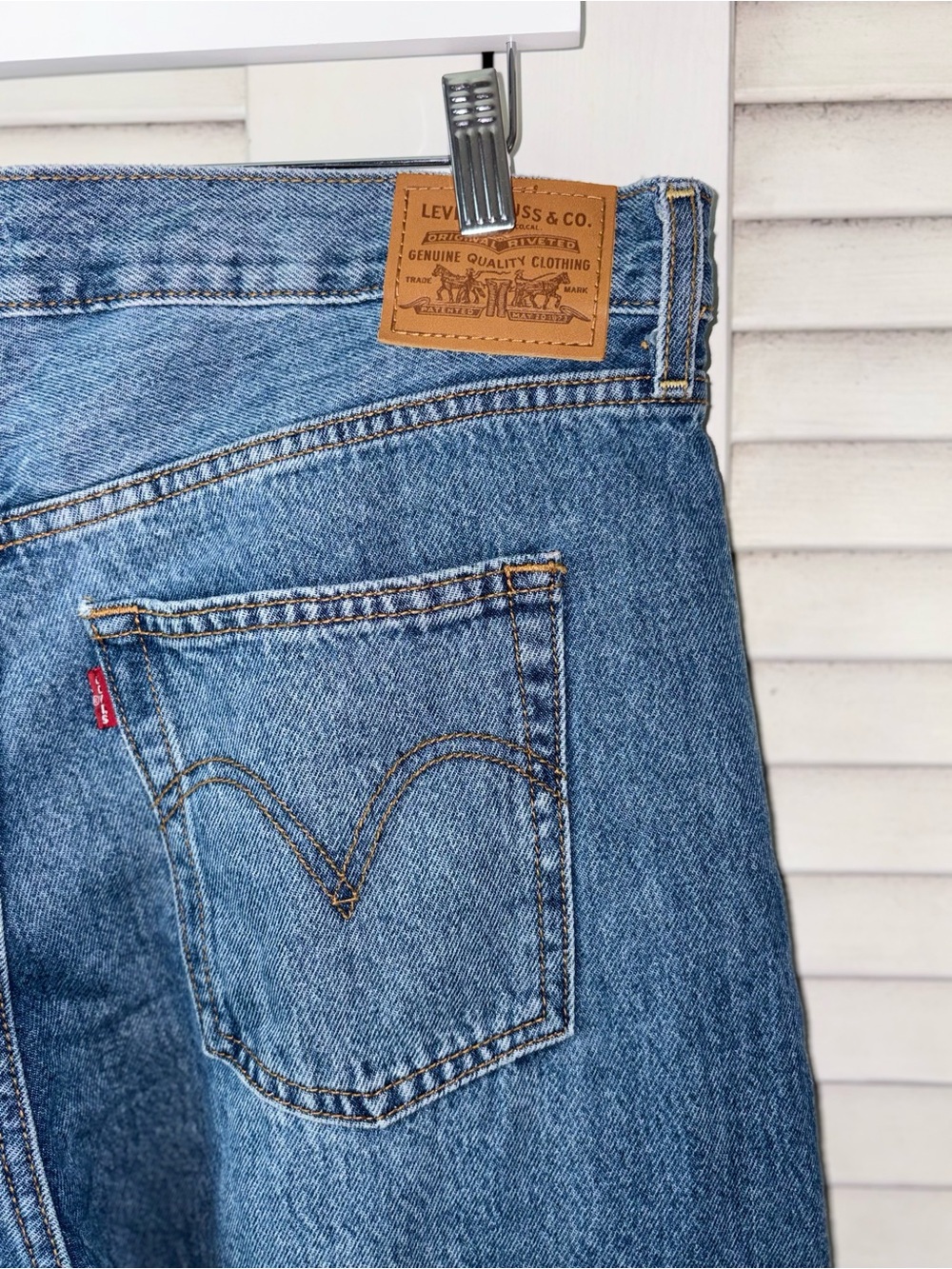 Levi's Premium Ribcage Wide Leg Jeans 31 High Rise Medium Wash 100% Cotton - Picture 5 of 8